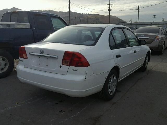 1HGES15571L052737 - 2001 HONDA CIVIC LX WHITE photo 4