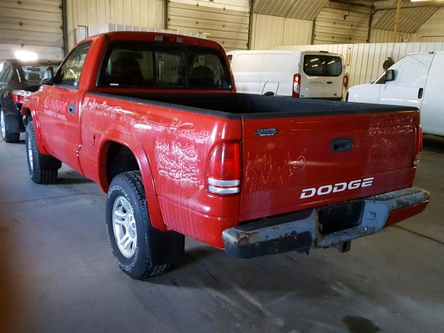 1B7GG36N02S514646 - 2002 DODGE DAKOTA SPO RED photo 3