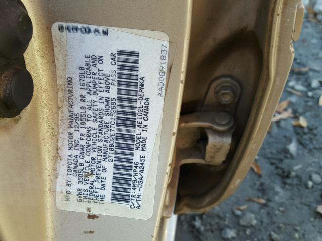 2T1BB02E7TC152685 - 1996 TOYOTA COROLLA DX SILVER photo 10