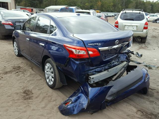 3N1AB7AP8GL661133 - 2016 NISSAN SENTRA S BLUE photo 3