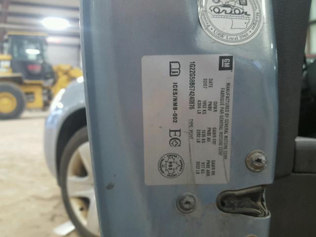 1G2ZG58B674240876 - 2007 PONTIAC G6 BASE TEAL photo 10