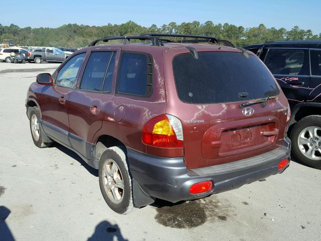 KM8SC13D92U242605 - 2002 HYUNDAI SANTA FE G RED photo 3