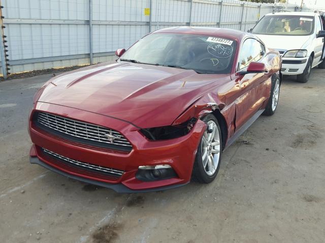 1FA6P8TH7G5294408 - 2016 FORD MUSTANG RED photo 2