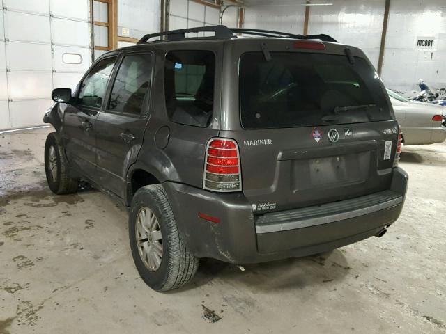 4M2YU57186KJ02334 - 2006 MERCURY MARINER GRAY photo 3