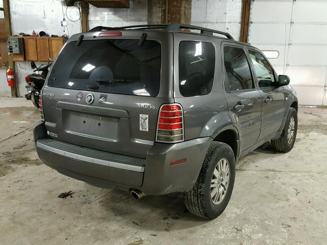 4M2YU57186KJ02334 - 2006 MERCURY MARINER GRAY photo 4