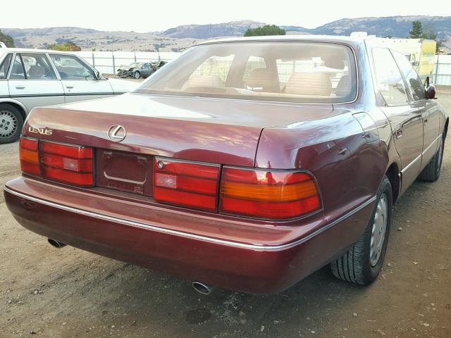 JT8UF11E0N0099375 - 1992 LEXUS LS 400 RED photo 4