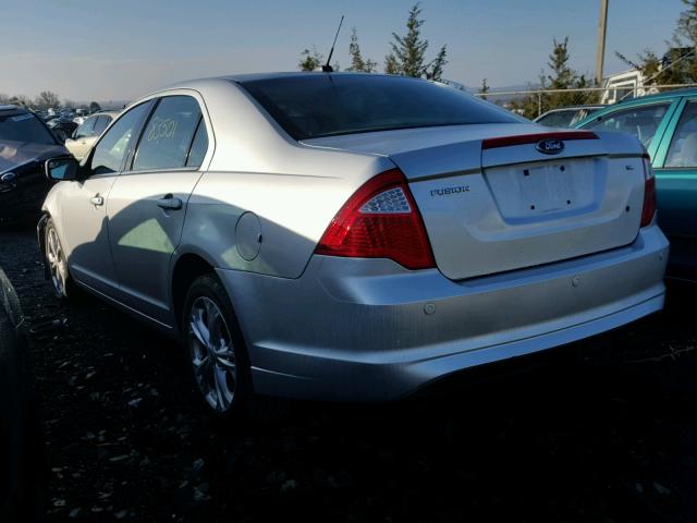 3FAHP0HA7CR306473 - 2012 FORD FUSION SE SILVER photo 3