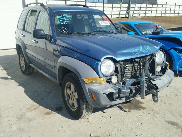 1J4GK48K35W564777 - 2005 JEEP LIBERTY SP BLUE photo 1