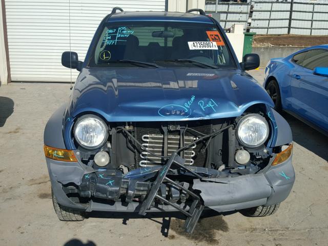 1J4GK48K35W564777 - 2005 JEEP LIBERTY SP BLUE photo 10