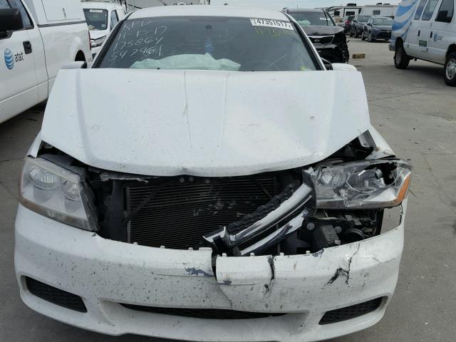 1C3CDZAB1DN547961 - 2013 DODGE AVENGER SE WHITE photo 7