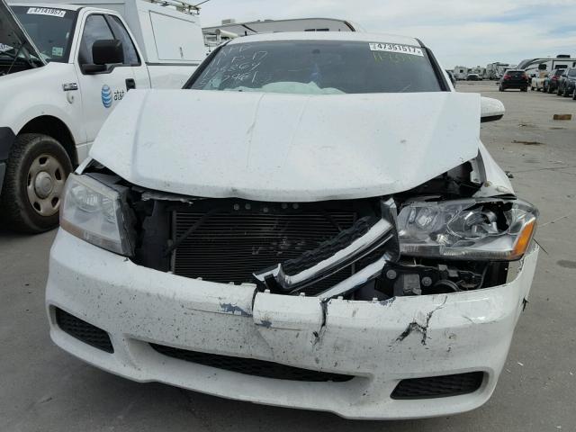 1C3CDZAB1DN547961 - 2013 DODGE AVENGER SE WHITE photo 9