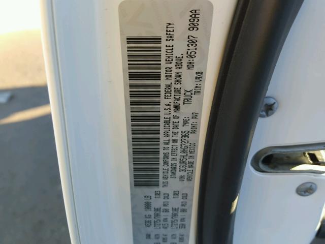 3C6UR5HL0HG727365 - 2017 RAM 2500 ST WHITE photo 10