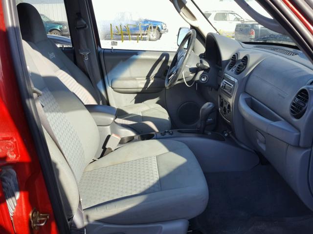 1J4GL38K25W679720 - 2005 JEEP LIBERTY RE RED photo 5