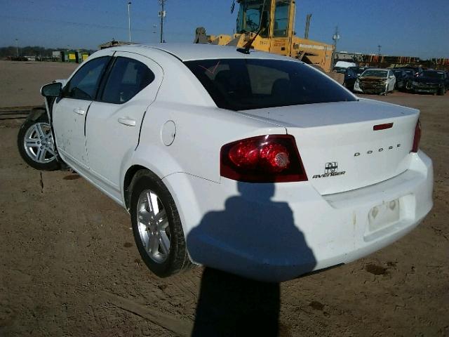 1C3CDZCBXDN590689 - 2013 DODGE AVENGER SX WHITE photo 3