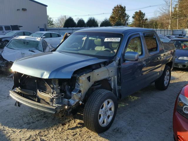 2HJYK16467H548048 - 2007 HONDA RIDGELINE BLUE photo 2