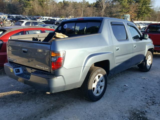 2HJYK16467H548048 - 2007 HONDA RIDGELINE BLUE photo 4