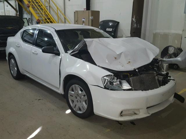 1C3CDZAB8DN591763 - 2013 DODGE AVENGER SE WHITE photo 1