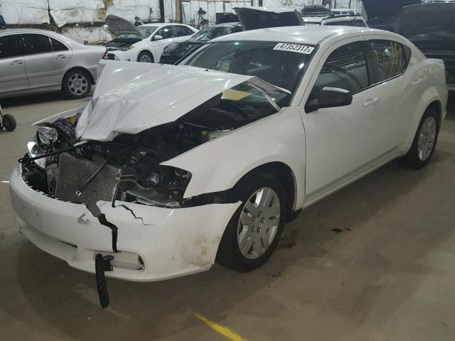 1C3CDZAB8DN591763 - 2013 DODGE AVENGER SE WHITE photo 2