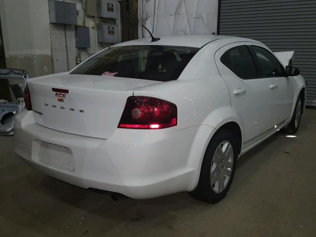 1C3CDZAB8DN591763 - 2013 DODGE AVENGER SE WHITE photo 4