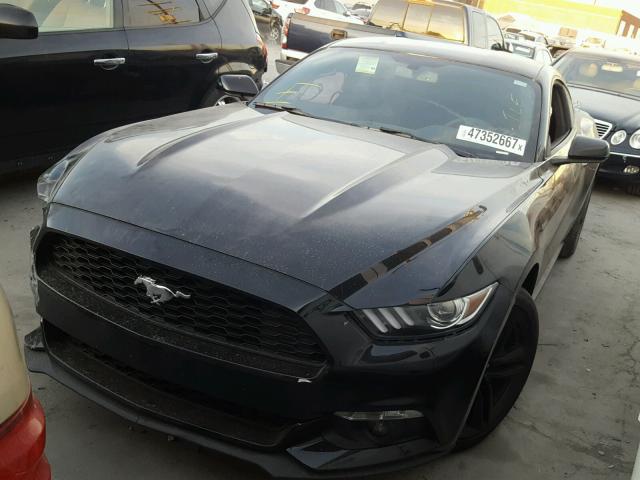 1FA6P8TH2H5257123 - 2017 FORD MUSTANG BLACK photo 2