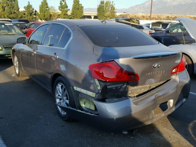 JNKBV61E58M223077 - 2008 INFINITI G35 GRAY photo 3