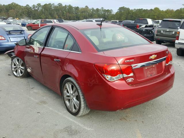 1G1PH5S91B7127892 - 2011 CHEVROLET CRUZE LTZ RED photo 3