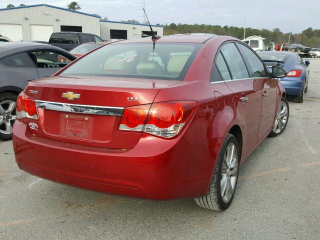 1G1PH5S91B7127892 - 2011 CHEVROLET CRUZE LTZ RED photo 4