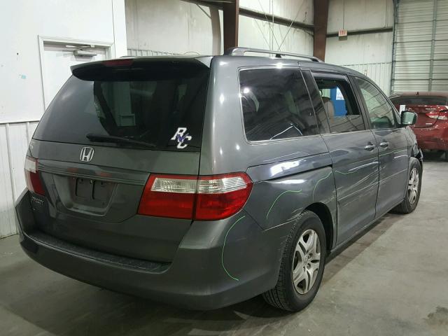 5FNRL38607B132132 - 2007 HONDA ODYSSEY EX GRAY photo 4