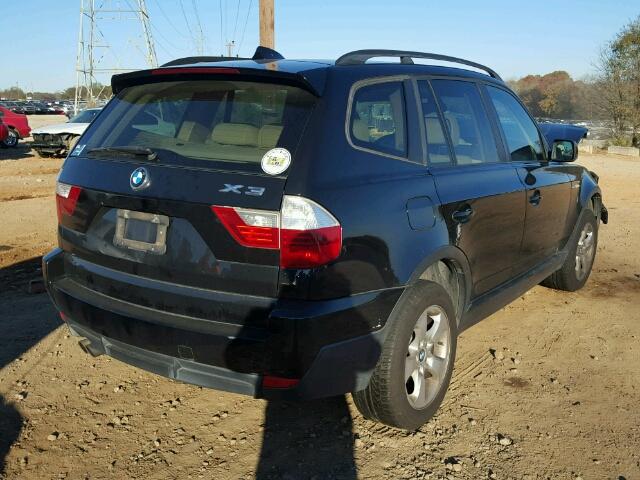 WBXPC93438WJ06236 - 2008 BMW X3 3.0SI BLACK photo 4