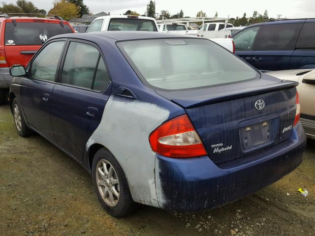 JT2BK12UX20040462 - 2002 TOYOTA PRIUS BLUE photo 3