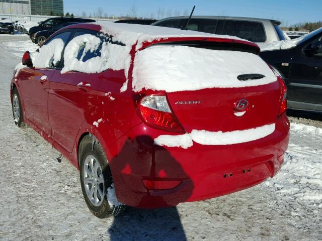 KMHCT5AE5DU140874 - 2013 HYUNDAI ACCENT GLS RED photo 3