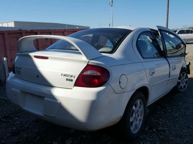 1B3ES56C35D165315 - 2005 DODGE NEON SXT WHITE photo 4