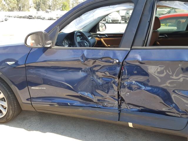 5UXWZ7C37H0V87290 - 2017 BMW X3 SDRIVE2 BLUE photo 9