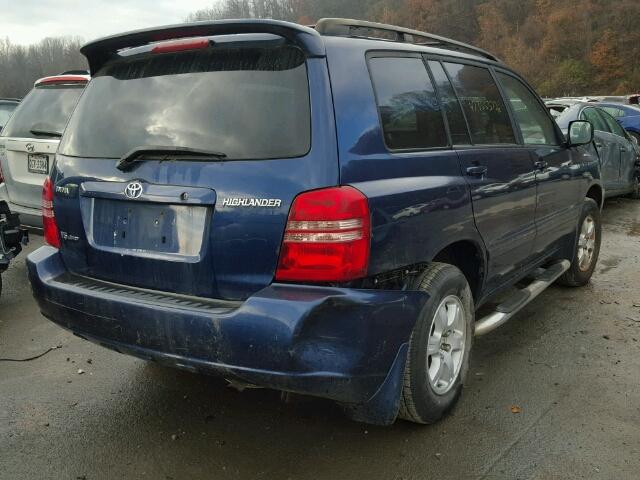 JTEHF21A810025309 - 2001 TOYOTA HIGHLANDER BLUE photo 4