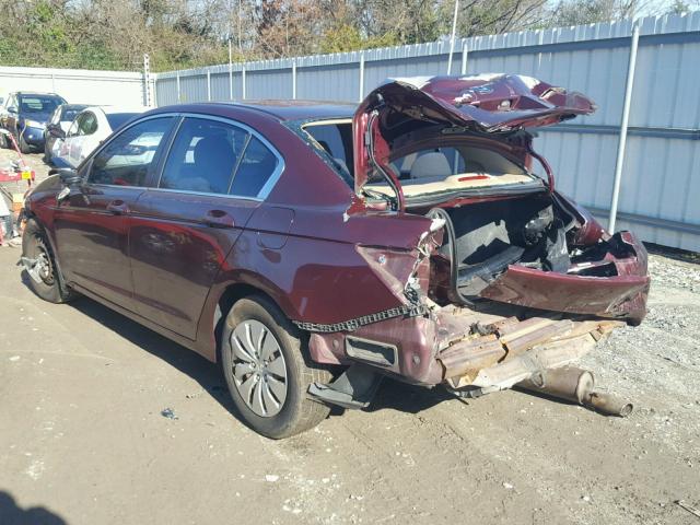 1HGCP26388A102062 - 2008 HONDA ACCORD LX MAROON photo 3