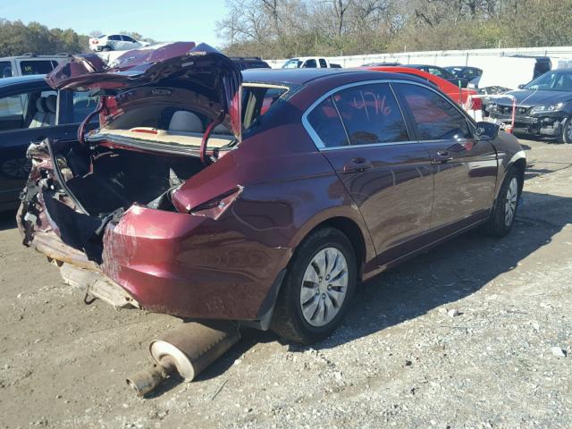 1HGCP26388A102062 - 2008 HONDA ACCORD LX MAROON photo 4