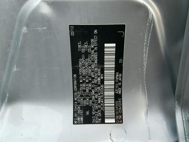 JTLZE4FE7DJ032645 - 2013 TOYOTA SCION XB 银色 照片 10