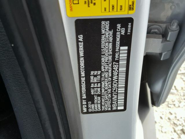 WBAVM1C59DVW46487 - 2013 BMW X1 SDRIVE2 Srebrny zdjęcie 10