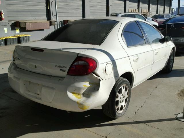 1B3ES56C45D124367 - 2005 DODGE NEON SXT WHITE photo 4