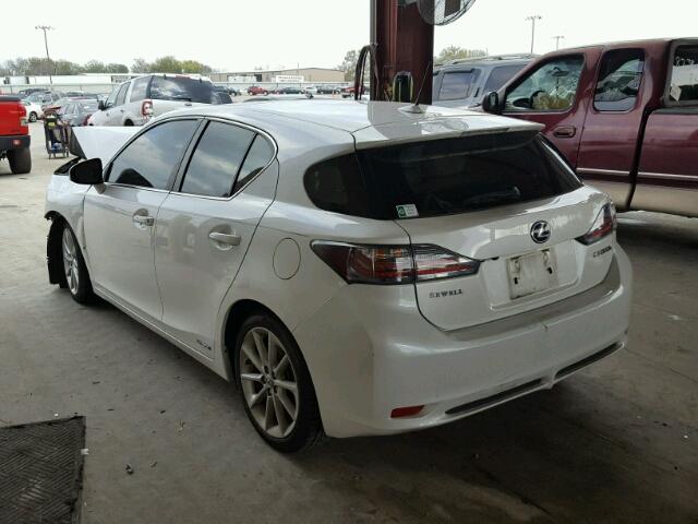 JTHKD5BH4C2048458 - 2012 LEXUS CT 200 WHITE photo 3