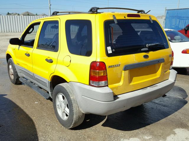 1FMYU03111KE80210 - 2001 FORD ESCAPE XLT YELLOW photo 3