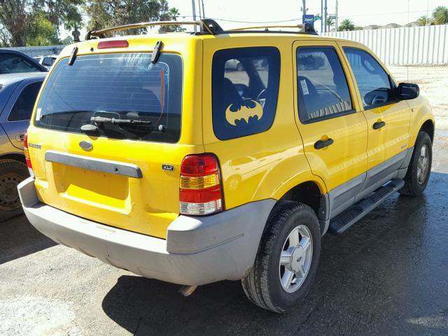 1FMYU03111KE80210 - 2001 FORD ESCAPE XLT YELLOW photo 4