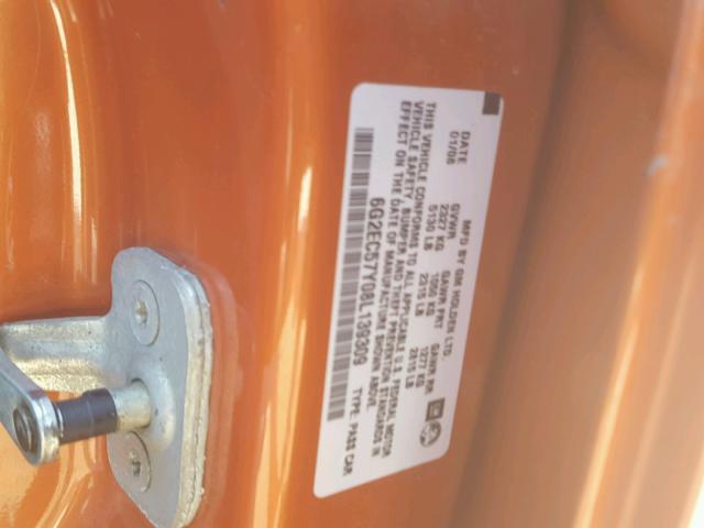 6G2EC57Y08L139309 - 2008 PONTIAC G8 GT ORANGE photo 10