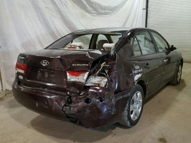 5NPET46C16H059608 - 2006 HYUNDAI SONATA GL PURPLE photo 4