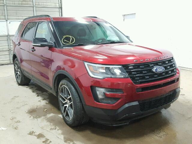 1FM5K8GT6GGA33743 - 2016 FORD EXPLORER S RED photo 1