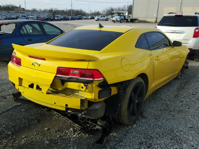 2G1FE1E30E9164861 - 2014 CHEVROLET CAMARO LS YELLOW photo 4