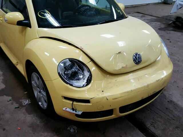 3VWRW31C37M510556 - 2007 VOLKSWAGEN NEW BEETLE YELLOW photo 9