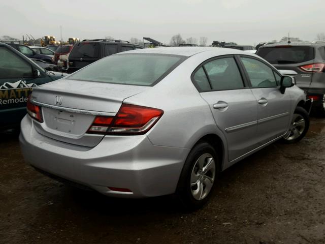 19XFB2F52DE029645 - 2013 HONDA CIVIC LX SILVER photo 4