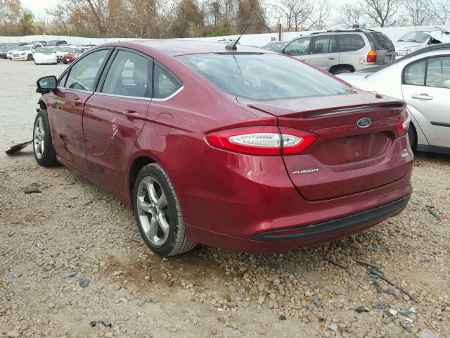 3FA6P0HR3DR285619 - 2013 FORD FUSION SE RED photo 3