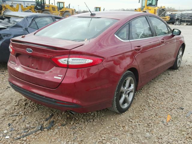 3FA6P0HR3DR285619 - 2013 FORD FUSION SE RED photo 4